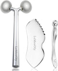 2Pcs Gua Sha Facial Tools Stainless Steel, Detailer GuaSha Set for Face Neck, Natural Skin Care Metal Gua Sha Lymphatic Drainage Face Massage Tool, Gift for Women (Detail Guasha Set)