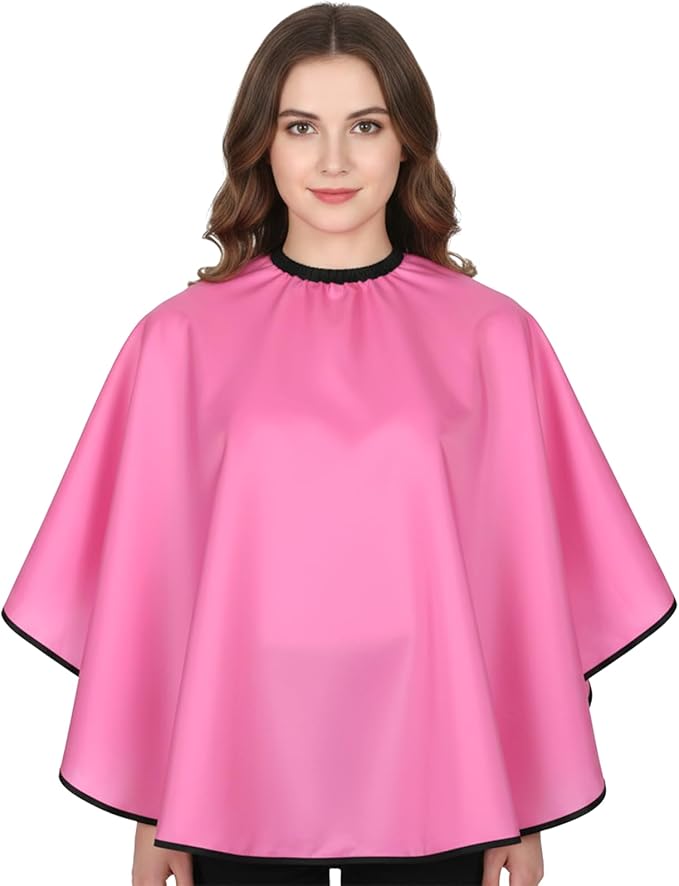 Short Makeup Cape Barber Bib Dye Cape Mini Haircut Capes for Women Men Professional Shampoo Capes for Artist Beauty Salon Artist Styling Hairdresser (Black)