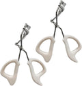 Precision Comfort Hold Easy Grip Professional Eyelash Curler Long Lasting Lifted Eyelashes Ergonomic Comfort Hold Voluminous Curls in Seconds Non-Slip Finger Grip (x2 White)