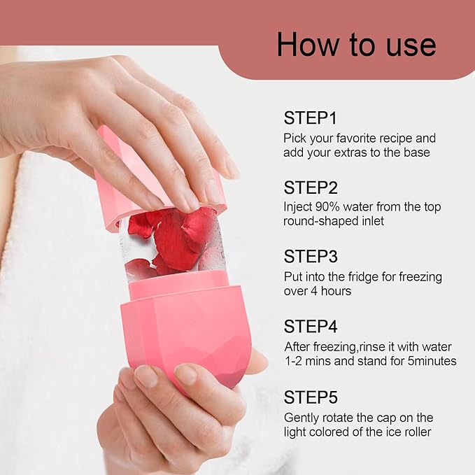 Diamond ice Cube Roller - Silicone Skin Care ice Roller for face & Eye Puffiness Relief Beauty gua sha Facial Tools Massage ice Mold cryo Cube ice Roller Best Women’s Gift (White)
