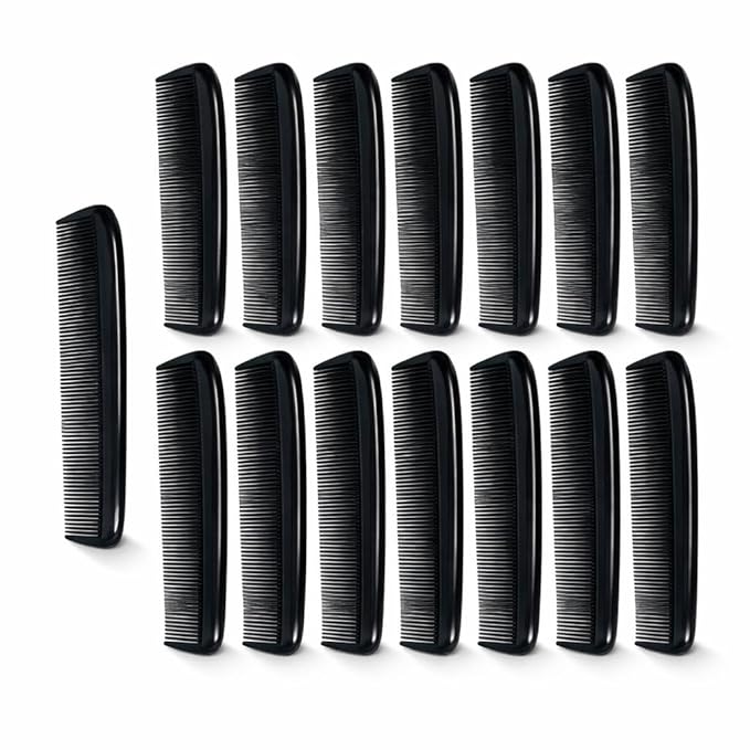 GENTS 15 for Men's Hair Black Pack Pocket Size Beard & Mustache Combs Unbreakable 15 All Fine Sideburns for Travel Effortless Glide Peak Comfort Bag Packing Fine Tooth