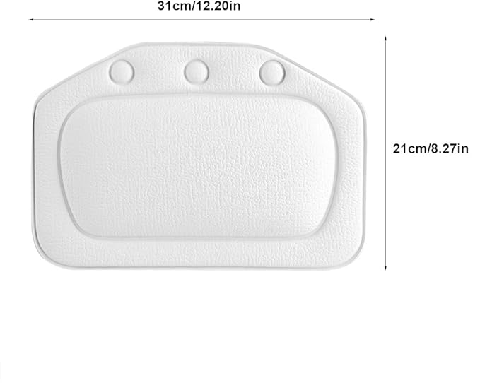 ZPSHYD Bathtub Pillow, Soft Foam Padded Spa Bath Pillow Tub Headrest Head Neck Back Cushion Bathroom for Bubble Soaking Bath (White)