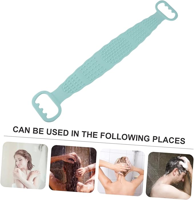 Body Scrubber Bath Back Strap Shower Brush with Hooks Easy Clean Bath Massage Scrubber for All Skin Types for Men Women Daily Deep Cleaning Tool