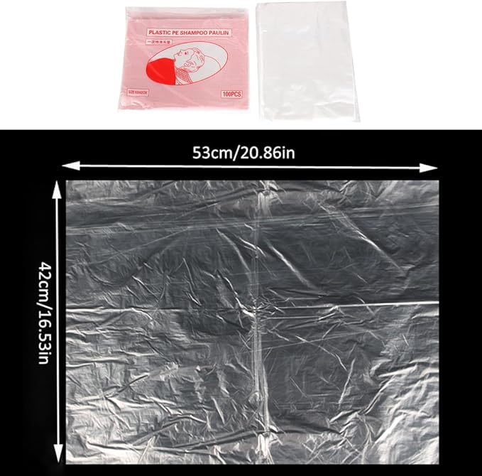 100 Pack Disposable Shampoo Capes Waterproof Hair Washing Shoulder Cover Cape for Bedridden Inflatable Shampoo Basin Portable Shampoo Bowl Salon Wash Sink Hair Wash Tub Shampoo Bed