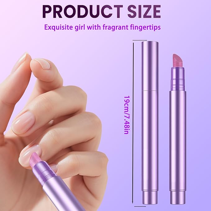 3-in-1 Cuticle Oil Pen,Cuticle Pusher Nail Oil Pen with Ceramic Tip,Cuticle Treatment for Hangnails, Dry & Damaged Nails, Nail Cuticle Remover, Moisturizes & Strengthens Nails（2 Pcs）