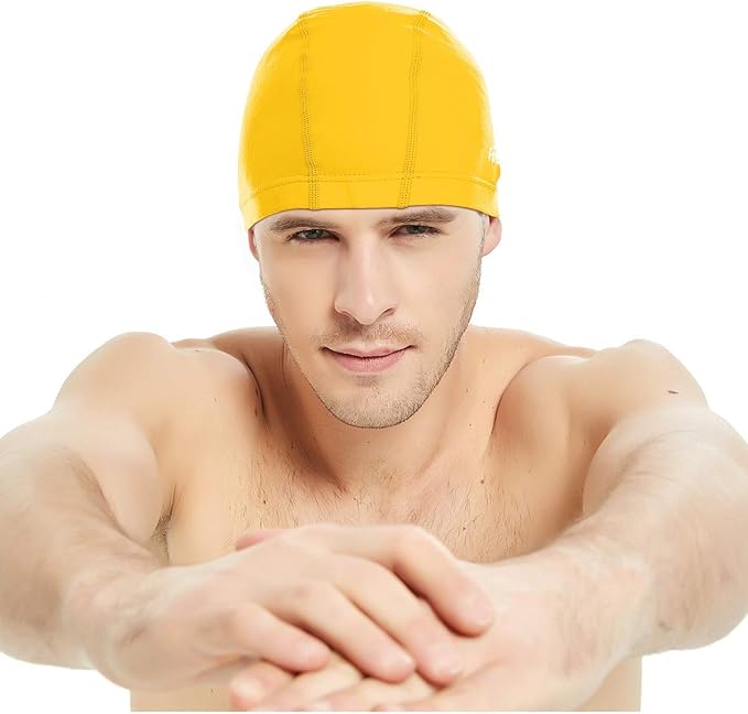 Firesara Fishtail Fabric Swim Cap for Men Women, Breathable High Elasticity Swimming Cap Hair Protection Quick Dry Soft for Long Hair Short Hair, Kids Boys and Girls