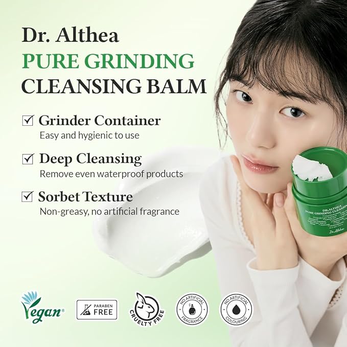 Dr.Althea Cleansing Balm Duo, Pure Grinding & Pore Refresh Cleansing Balm, Easy and Effective Makeup Remover, Korean Skincare Set