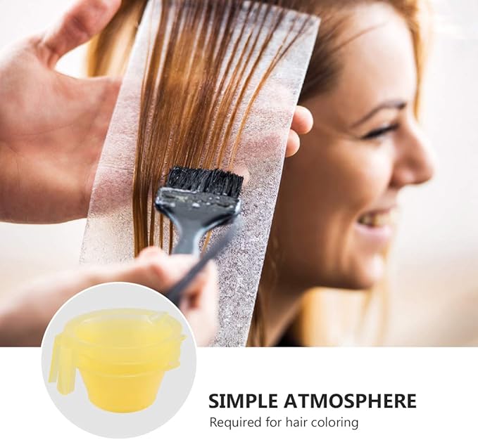 Hair Color Mixing Bowl with Handle 3-Piece Plastic Hair Dye Bowls for Salon and Home Diy Coloring Easy to Clean Tint Cups