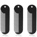Metal Fine Tooth Portable Mini Pocket Beard Comb, Ideal for Thinner Hair and Beard, Black