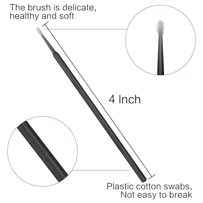 Akstore 600 PCS Disposable Micro Applicators Brush Eyelash Extension (Black)