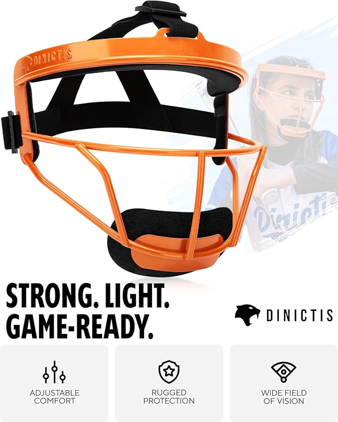 Dinictis Softball Face Mask, Lightweight, Comfortable, with Wide Field Vision, Durable and Safe Face Guards, Premium Protective Softball Fielder's Mask