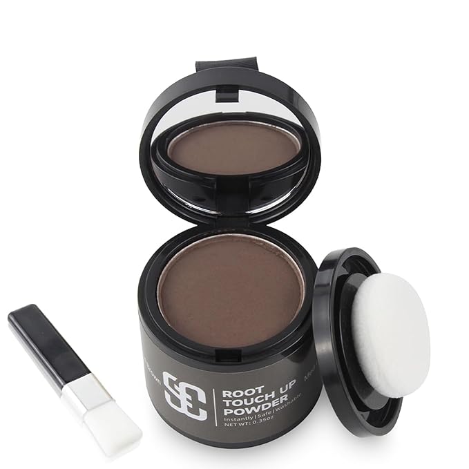 SOVONCARE Hairline Powder - Root Touch Up & Gray Hair Concealer for Men and Women, Instantly Covers Thinning Hair and Bald Spots, Natural-Looking Coverage Medium Brown 0.35 oz