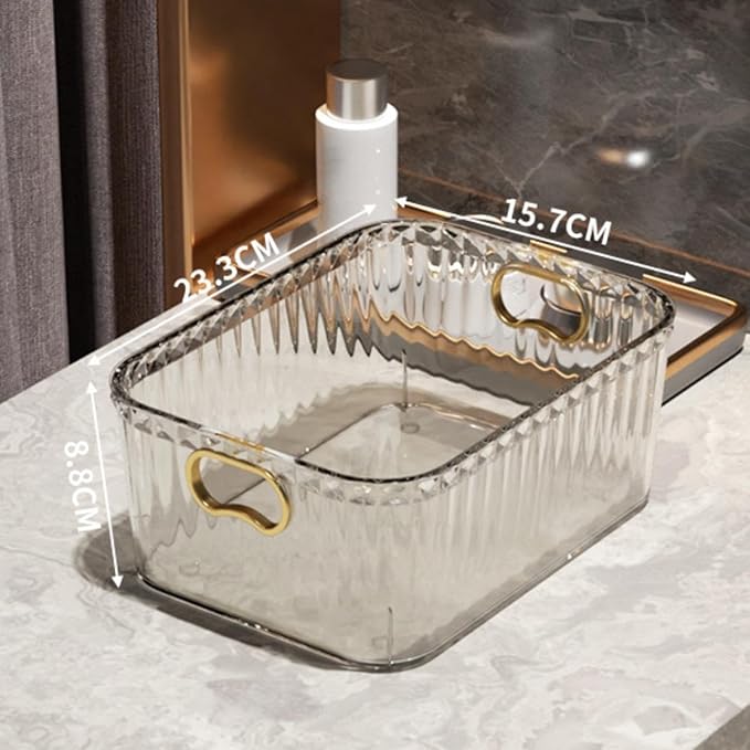 Acrylic Makeup Storage Bin Jewelry Organizer Storage Container Lightweight Multipurpose Portable for Pantry Laundry Accessory, Clear