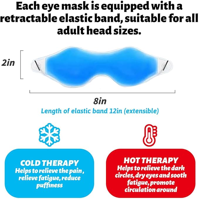 4 Pcs Ice Eye Packs, Cooling Eye Masks, Eyes Cold Compress for Hot Cold Therapy, Puffy Eyes, Dark Circles, Headaches, Migraines, Stress Relief (2 Blue+2 Green)