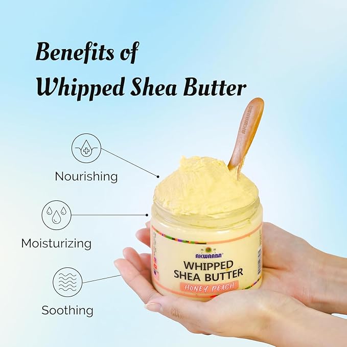 AKWAABA Whipped Shea Butter (Gold Pine) – Nourishes & Moisturizes | Made with Shea Butter | No Dyes & Parabens | 12 oz / 340 g