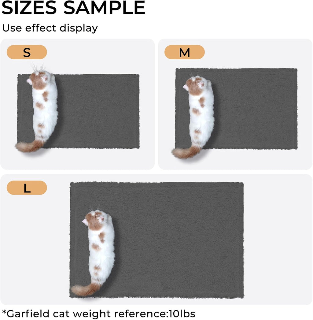 1 Pack 3 Calming Blankets Fluffy Premium Fleece Pet Blanket Soft Sherpa Throw for Dog Puppy Cat Grey Small (23" x16'')