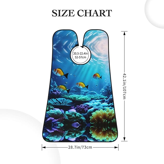 Underwater Scenery Print Beard Bib Shaving Apron, Beard Hair Trimming Cape Gift For Dad