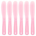 Face Mask Spatula Makeup, 6 Pcs Reusable Plastic Facial Spatula, Skincare Lotion Scoop Applicator Tool, Cosmetic Spatulas for Cream Mixing, Jar Scraping, Makeup & Skincare Tools (Pink)