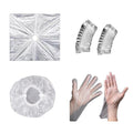 10 Set Disposable Hair Dye Cape Shower Caps Ear Covers Plastic Gloves Protection Kit for Hair Color Creme Application Coloring Dyeing Bleaching Tinting DIY Tool Salon Hair Colorist Color Spray