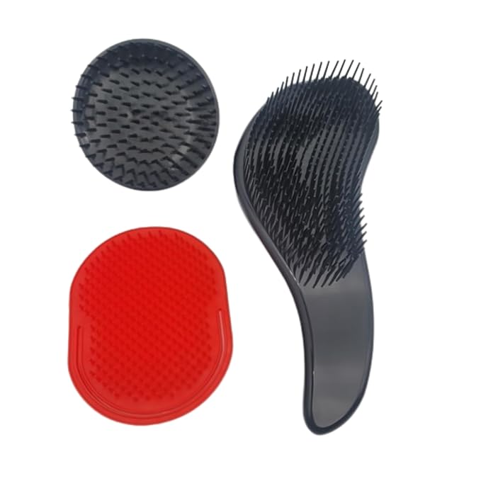 Wave Detangling Brush Set for Curly Hair, Thick, Straight & Natural Hair - Gentle Detangler Hair Brush for Women, Kids & Toddlers with Flexible Bristles -Hairbrush for Wet & Dry detangle