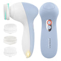 COSLUS FBX04 Powered Facial Cleansing Brush: Rechargeable Electric Face Cleanser for Sensitive & Acne-Prone Skin, 3 Brush Heads, 3 Speeds, 2-Direction Rotation, for Men Women IPX7, Deep Cleaning Blue