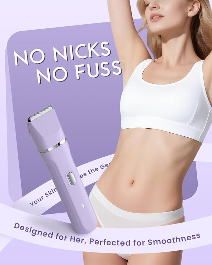 Bikini Trimmer for Women,5 in 1 Waterproof Electric Razors for Women Pubic Facial Nose Body Leg Hair Removal, Anniversary Birthday Christmas gifts for women self care, Stocking Stuffers for Teen Girls