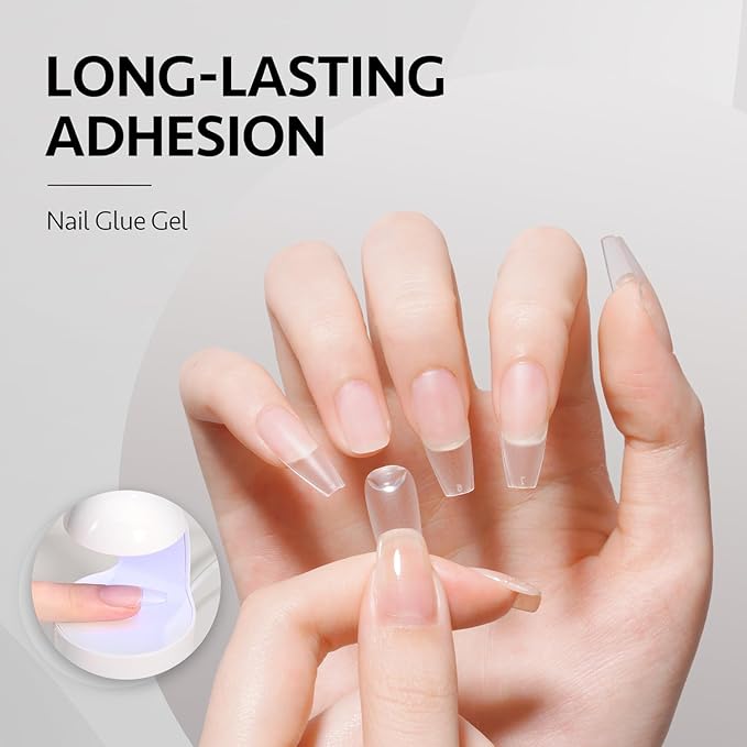 GAOY Gel Top Coat, Nail Glue Gel and Base Coat Set, 3 Pcs 16ml Clear Glossy No Wipe Combination for UV Light Cure