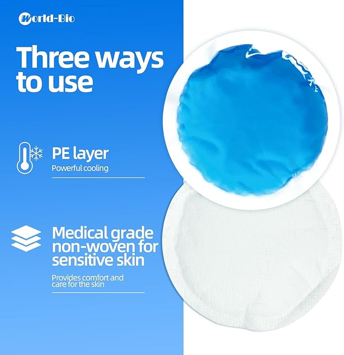 Soft Ice Pack/Small Ice Packs for Injuries Reusable, Small Round Gel Hot & Cold Compress (12 Pack) for Pain Relief, Toothache, Surgery Recovery - Soothing Gel with Sleeve - Blue