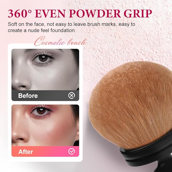 Extra Large Brush for Self Tanner and Body Makeup, Soft Synthetic Hair Brush for Foundation, Bronzer, Blusher, Self Tanning Lotion, Applicator for Face Body and Back (Black Gold)