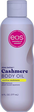 eos Cashmere Oil, Vanilla, 24 Hour Moisture, Plant-Based Squalane to Soothe, Soften and Smooth Dry Skin, 6 fl oz