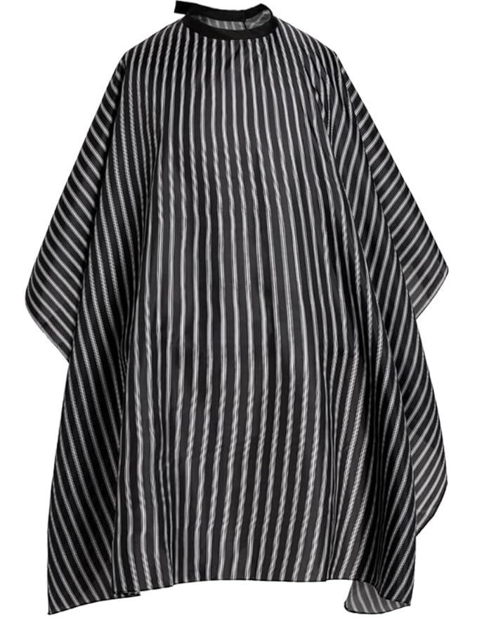 Professional Hair Cutting Cape with Adjustable Snap Closure, Salon Barber Cape,Waterproof Hairdressing Salon Cape Black Stripes