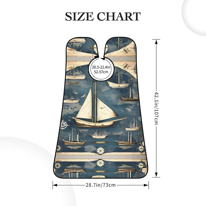 Ocean Fishes Print Beard Bib Shaving Apron, Beard Hair Trimming Cape Gift For Dad
