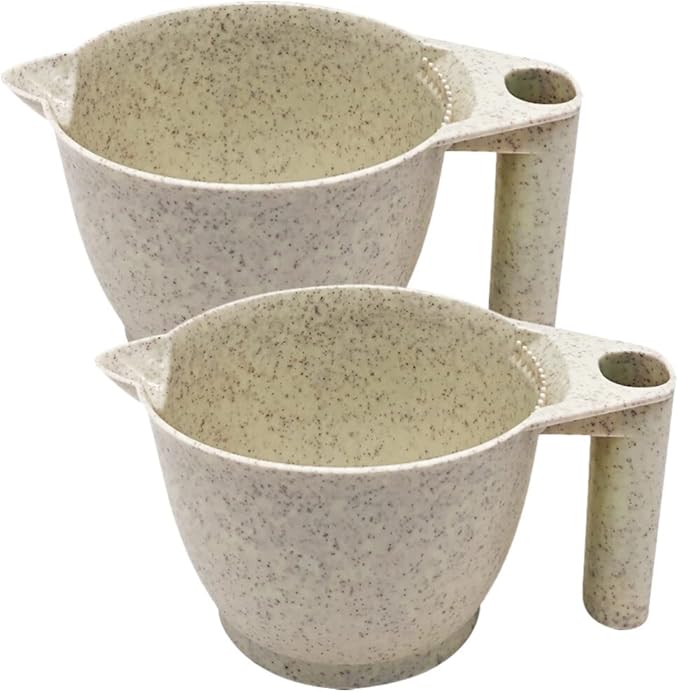 minkissy Hair Dye Bowl with Ergonomic Handle 2-Pack Color Mixing Bowls for Salon and Diy Hair Coloring 6.69X3.54X3.14 Inch Durable Tint Bowls for Dye Mixing