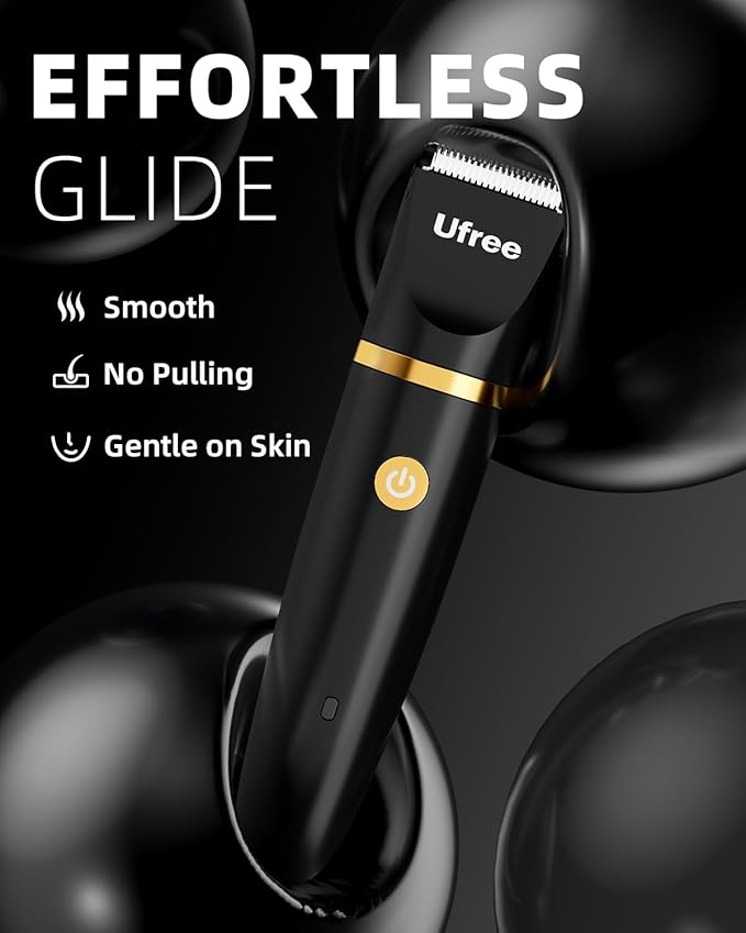 Ufree Bikini Trimmer Electric Razors for Women, Rechargeable Pubic Body Hair Trimmer Electric Shaver for Legs Body Hair, Bikini Shaver IPX7 Waterproof, Gifts for Women, Black