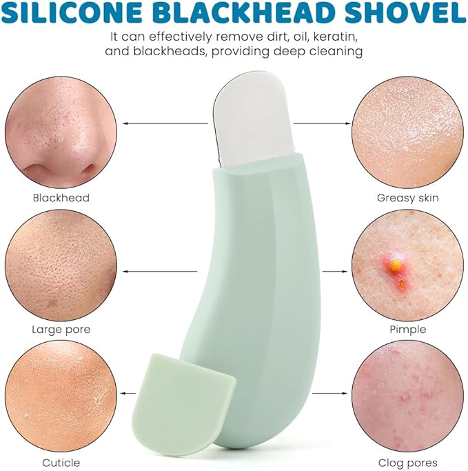 Blackhead Remover Tool, Silicone Face Scraper for Deep Cleansing, Skin Scrubber Face Spatula, Nose Blackhead Remover, Mild and Safe Skin Care Tool for Men and Women (Color:1PC)