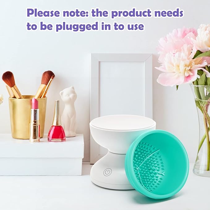 Electric Makeup Brush Cleaner, Luxiv Wash Makeup Brush Cleaner Machine Fit for All Size Automatic Spinner Dryer, Beauty Blender Washer