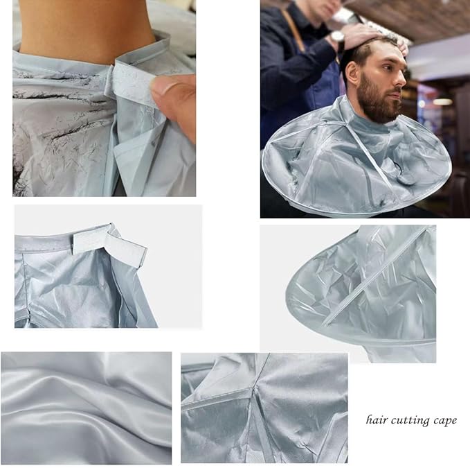Hair Cutting Capes for Men/Kids, Umbrella Barber Cloak Cape for Home & Salon Use, Anti-static, Adjustable Neck Size