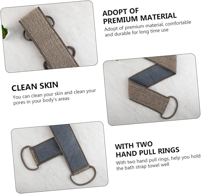 2pcs Exfoliating Back Scrubber Strap Dead Skin Remover Towel for Deep Cleansing Comfortable Grip Skin Types for Back Neck and Shoulder Care