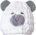 Microfiber Hair Towel Wrap for Kids, White Bear Dry Hair Cap Suck Water, Absorbent Quick Girls Boys Hair Drying Towel, Lightweight Bouncy Hat Headscarf for Wet Hair
