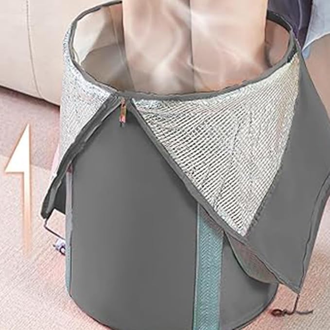 Collapsible Bucket for Soaking Feet,Portable Travel Foot Bath Tub,Fully Wrapped Knee Fumigation Foot Soaking Bath Basin,Foot Spa Bag for Outdoor Travel Camping Fishing (Pink)