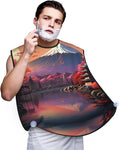 Monochrome Sketch Style Gaming Print Beard Bib Shaving Apron, Beard Hair Trimming Cape Gift For Dad