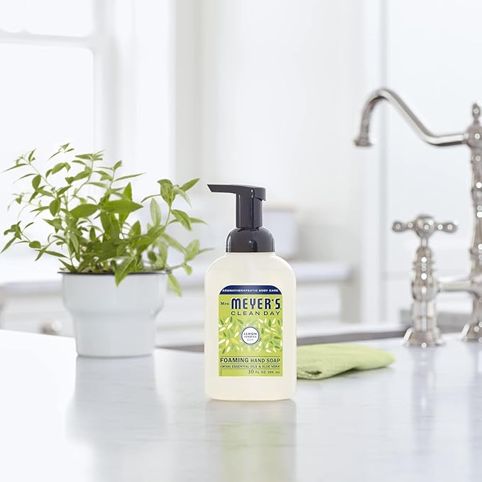 Mrs. MEYER'S CLEAN DAY Foaming Hand Soap 4 Scent Variety Pack, 1 Rain Water, 1 Lavender, 1 Lemon Verbena, 1 Watermelon, 10 OZ Each, 1 CT