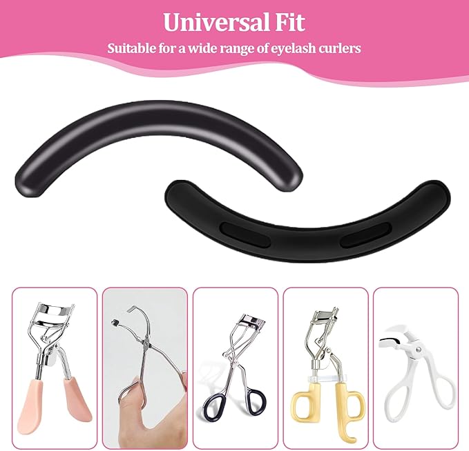 60 Pcs Eyelash Curler Refills, Silicone Eye Lash Curlers Refill Pads Compatible with Tweezerman Eyelash Curler