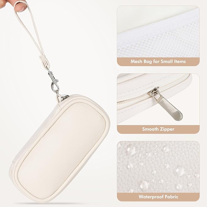 Tampon Holder for Purse, Portable period Bag with Handle,Travel Pads Tampons Pouch, Pu Leather Small Tampon Organizer Case for Feminine Products, Waterproof Period Bags for Women
