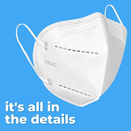 (50-Pack) KN95 Face Masks, Individually Wrapped, Premium Disposable Dust Mask, White