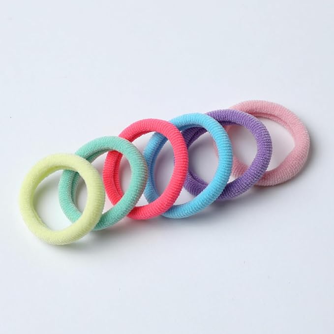 WANBY Hair Ties Mini Seamless Colorful Hair Bands Soft Elastics Ponytail Holders Hair Ties (Colorful 200 Pcs)