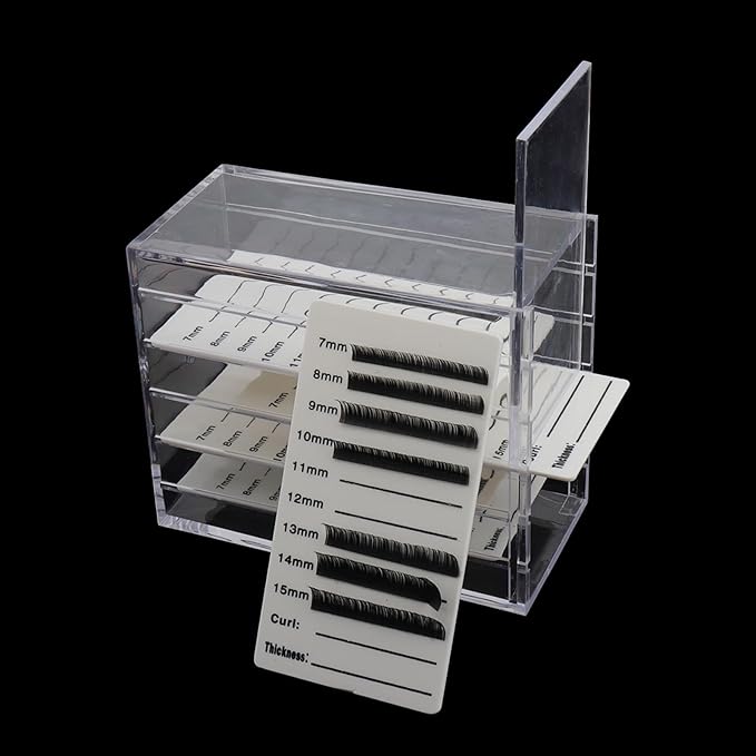 5 Layer Makeup Organizer Storage Box Clear Eyelash Storage Box Eyelashes Grafting Eyelash Extension Tool (Clear)