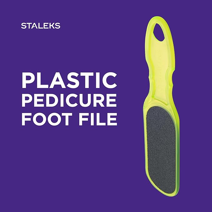 STALEKS Classic 10 Type 1 Plastic Foot File (100/180 Grit) – Ergonomic Double-Sided Pedicure Tool for Smoothing & Polishing Rough Skin