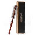 BESTOOL Small Brush for Short and Medium Hair, Blow Drying, Men's Beard Styling, Professional Smoothing and Curling Brush (Reddish brown)