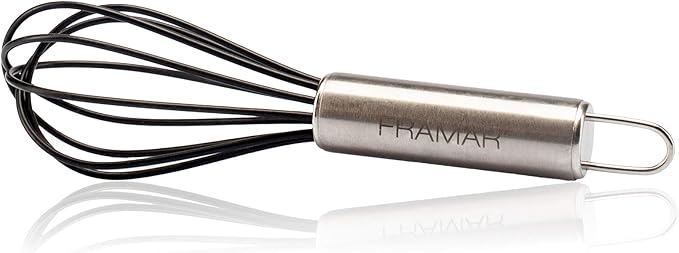 FRAMAR Mighty Mixer Hair Color Whisk - Hair Color Mixer, Color Whisks For Hair Salon – Rubberized Mini Whisk Black